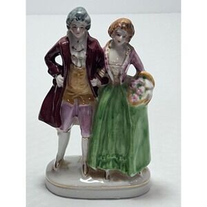 Vintage Porcelain “Occupied Japan” Strolling Couple Figurine 5.5” Tall X3" Width